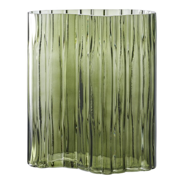 House Nordic - Vase - Vase, Glas, rauchgrün 21x12x26,5 cm