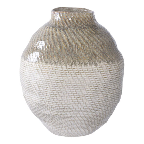 House Nordic - Vase - Vase, Keramik, weiß/grün ø26x30,5 cm