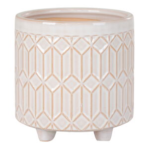 House Nordic - Blumentopf - Blumentopf, Keramik, weiß, rund, groß ø20x19,5 cm