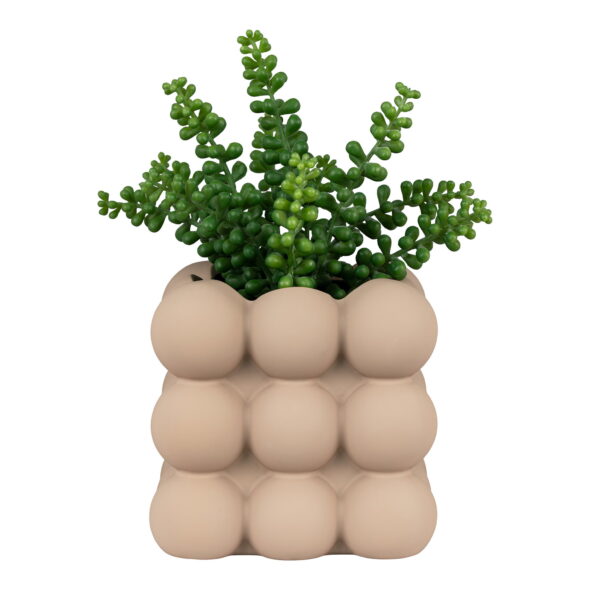 House Nordic - Blumentopf - Blumentopf, Keramik, braun, 13,5x13,5x13 cm – Bild 3