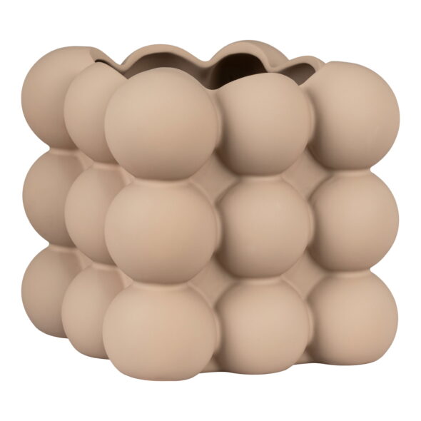House Nordic - Blumentopf - Blumentopf, Keramik, braun, 13,5x13,5x13 cm – Bild 4