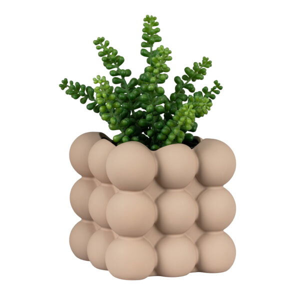 House Nordic - Blumentopf - Blumentopf, Keramik, braun, 13,5x13,5x13 cm – Bild 5