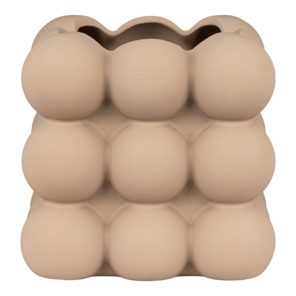 House Nordic - Blumentopf - Blumentopf, Keramik, braun, 13,5x13,5x13 cm