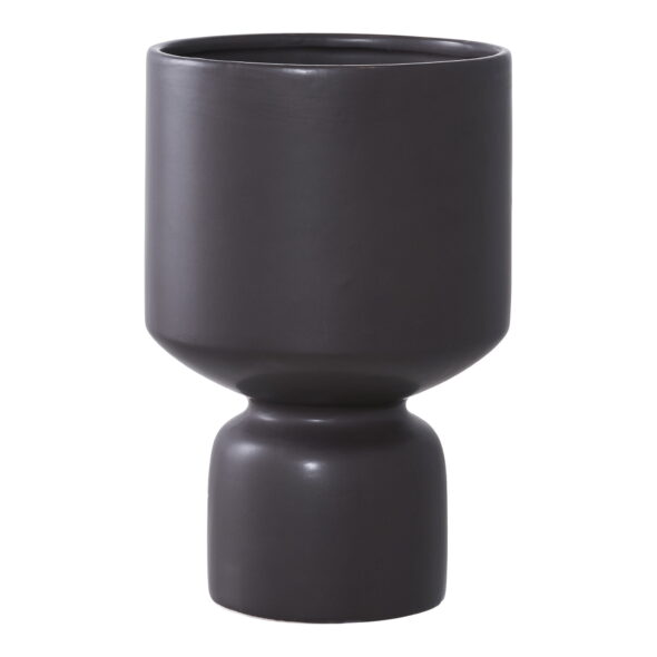 House Nordic - Blumentopf - Blumentopf, Keramik, schwarz ø15x23,5 cm