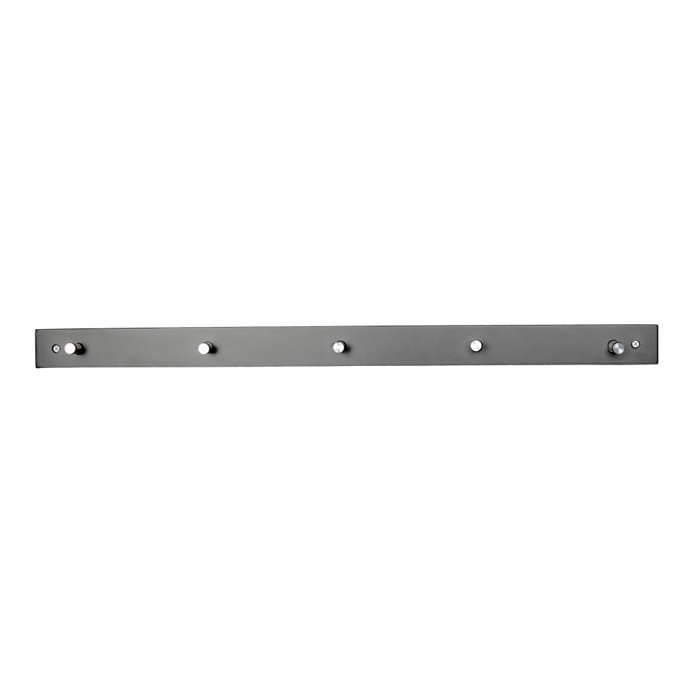 House Nordic - Padova Coat Rack - Garderobenständer, Holz/Metall, 5 Haken, schwarz70x5x2 cm
