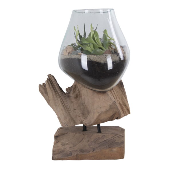 House Nordic - San Marino Waterdrop - Waterdrop, Teak/Glas, Natur, H25 cm – Bild 4