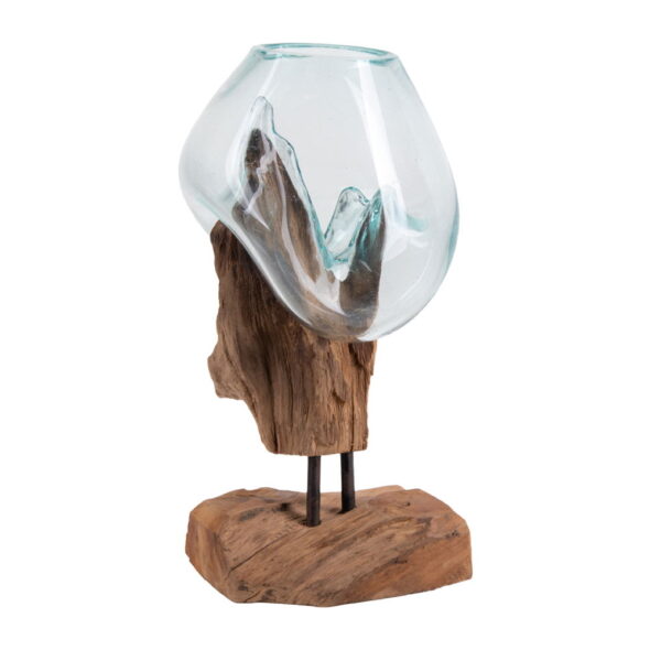 House Nordic - San Marino Waterdrop - Waterdrop, Teak/Glas, Natur, H25 cm – Bild 5