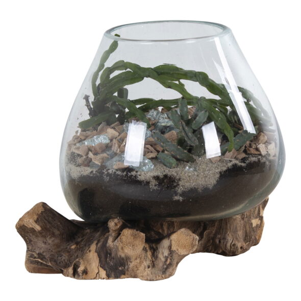 House Nordic - San Marino Waterdrop - Waterdrop, Teak/Glas, Natur, H15-20 cm – Bild 3