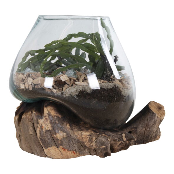 House Nordic - San Marino Waterdrop - Waterdrop, Teak/Glas, Natur, H15-20 cm – Bild 5