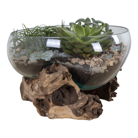 House Nordic - San Marino Waterdrop - Waterdrop, Teak/Glas, Natur, H20 cm – Bild 2