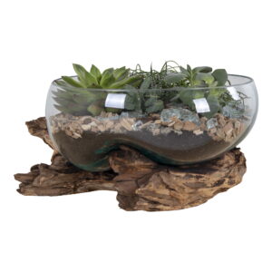 House Nordic - San Marino Waterdrop - Waterdrop, Teak/Glas, Natur, H20 cm