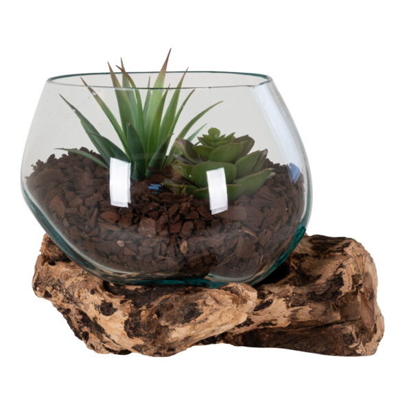 House Nordic - San Marino Waterdrop - Waterdrop, Teak/Glas, Natur, H15 cm – Bild 2
