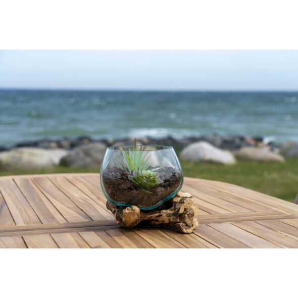 House Nordic - San Marino Waterdrop - Waterdrop, Teak/Glas, Natur, H15 cm – Bild 6