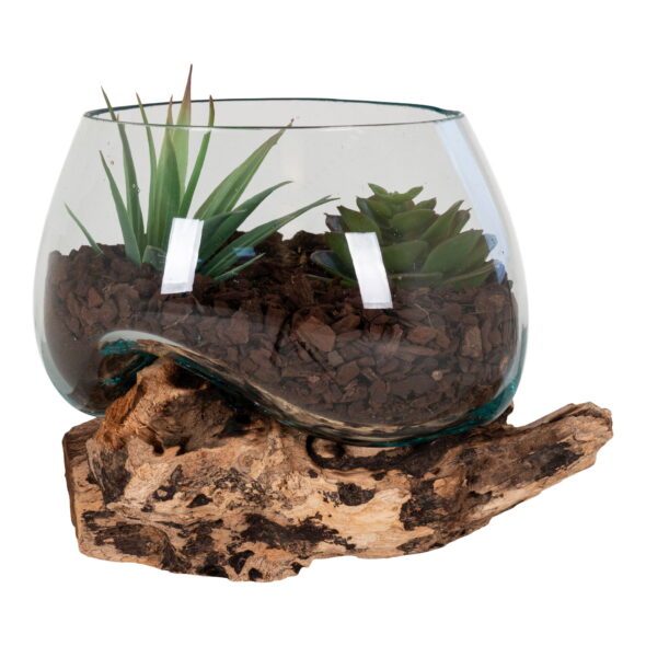 House Nordic - San Marino Waterdrop - Waterdrop, Teak/Glas, Natur, H15 cm
