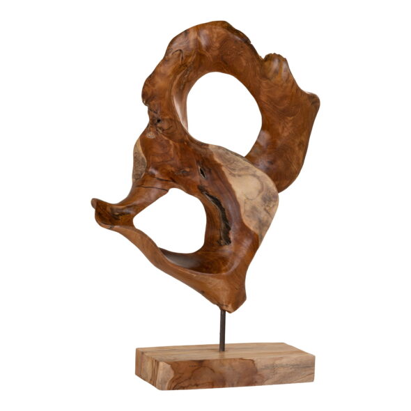 House Nordic - Donato-Skulptur – Skulptur aus Teakholz, einzigartige organische Form, Natur, 30 x 20 x 60 cm – Bild 2
