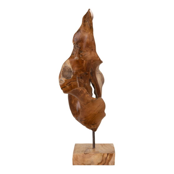 House Nordic - Donato-Skulptur – Skulptur aus Teakholz, einzigartige organische Form, Natur, 30 x 20 x 60 cm – Bild 3
