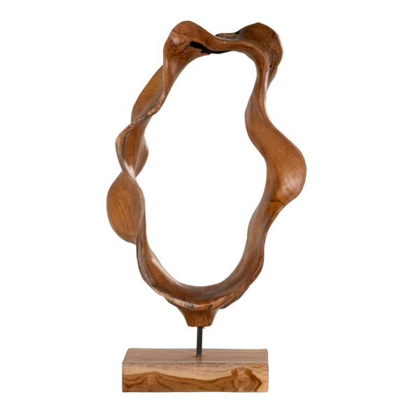 House Nordic - Donato-Skulptur – Skulptur aus Teakholz, einzigartige organische Form, Natur, 30 x 20 x 60 cm – Bild 4