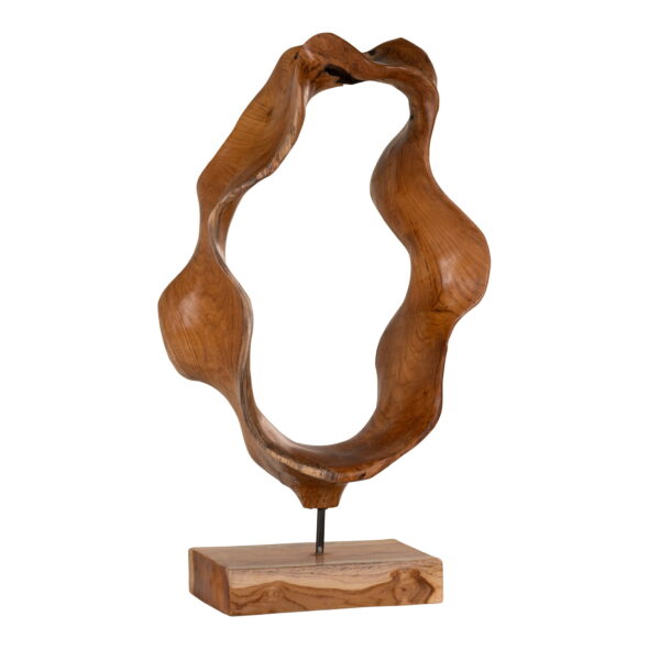 House Nordic - Donato-Skulptur – Skulptur aus Teakholz, einzigartige organische Form, Natur, 30 x 20 x 60 cm – Bild 5