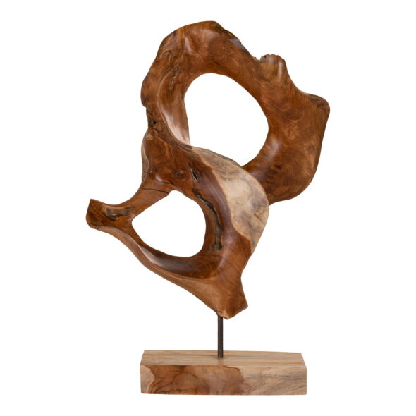 House Nordic - Donato-Skulptur – Skulptur aus Teakholz, einzigartige organische Form, Natur, 30 x 20 x 60 cm
