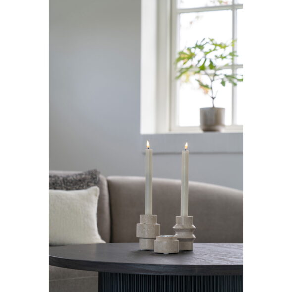 House Nordic - Teelichthalter - Teelichthalter, Travertin, natur, 2er-Set – Bild 2