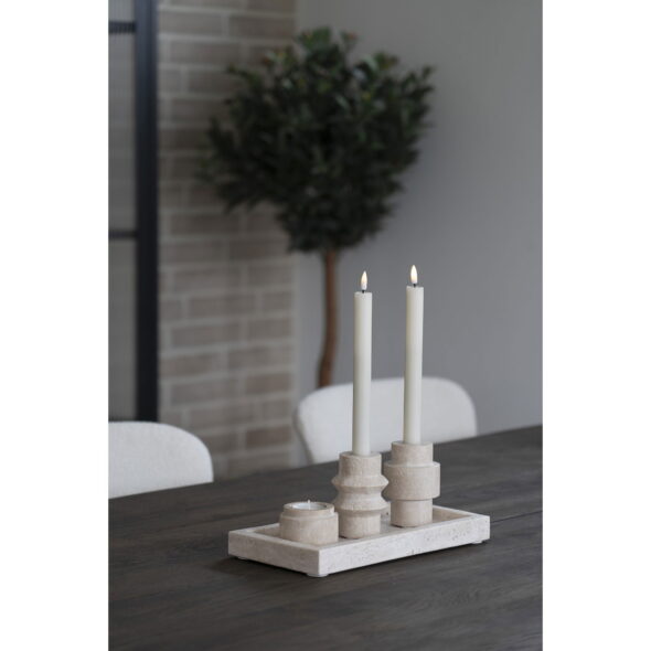 House Nordic - Teelichthalter - Teelichthalter, Travertin, natur, 2er-Set – Bild 4