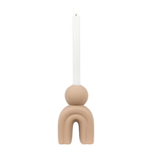 House Nordic - Kerzenhalter - Kerzenhalter, Keramik, braun, 10,5x6,5x17 cm
