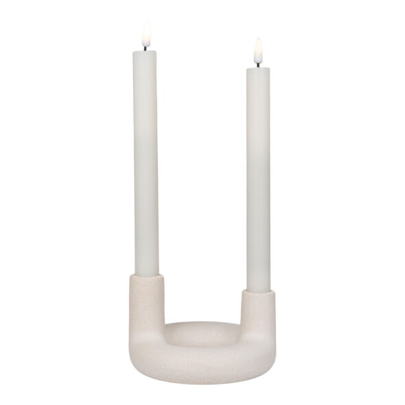 House Nordic - Kerzenhalter - Kerzenhalter, Keramik, beige, ø13x8,5 cm – Bild 3