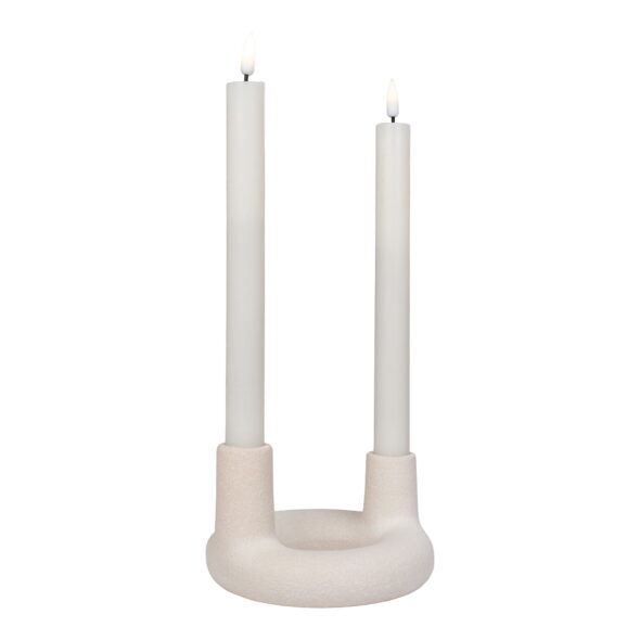 House Nordic - Kerzenhalter - Kerzenhalter, Keramik, beige, ø13x8,5 cm – Bild 5