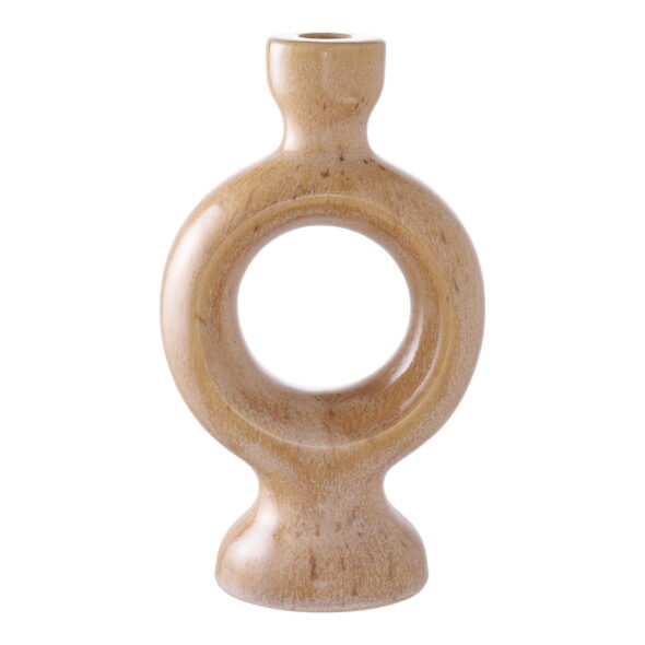 House Nordic - Kerzenhalter - Kerzenhalter, Keramik, braun 13,5x8,8x23,4 cm