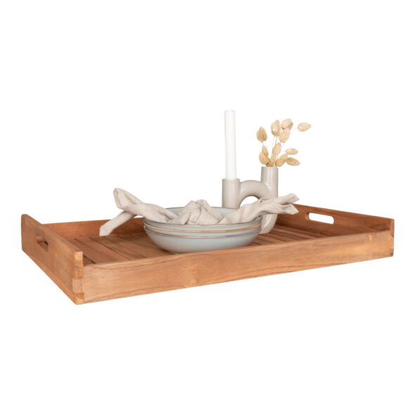 House Nordic - Faro Tablett - Tablett, Teak, Natur, 58x38 cm