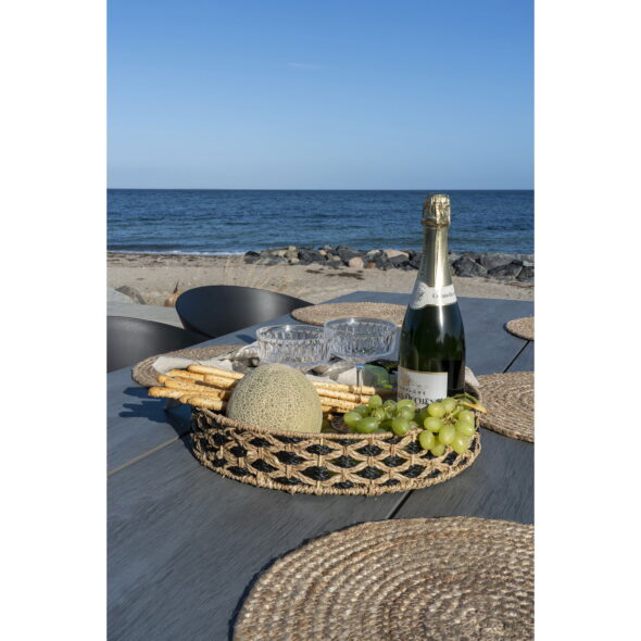 House Nordic - Nerja Tablett - Tablett, Seegras, schwarz/natur, ø38 cm – Bild 2