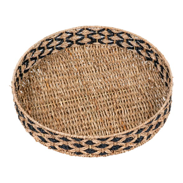 House Nordic - Nerja Tablett - Tablett, Seegras, schwarz/natur, ø38 cm – Bild 3