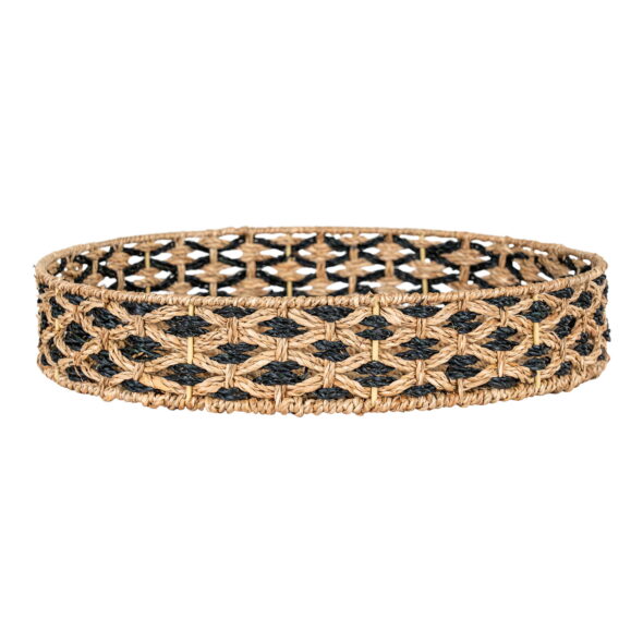 House Nordic - Nerja Tablett - Tablett, Seegras, schwarz/natur, ø38 cm – Bild 4