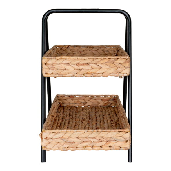 House Nordic - Alfaro Tablett – Tablett aus Wasserhyazinthe und Metall, natur/schwarz, 42 x 23 x 43,5 cm – Bild 4