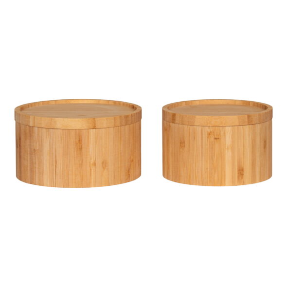 House Nordic - Chefalu Aufbewahrungsbox – Aufbewahrungsbox, Bambus, natur, 2er-Set