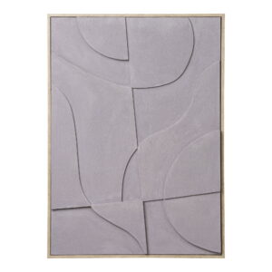 House Nordic - Madeline Relief-Wanddekoration – Relief-Wanddekoration, Leinwand, grau, Nr. 2 50 x 70 cm