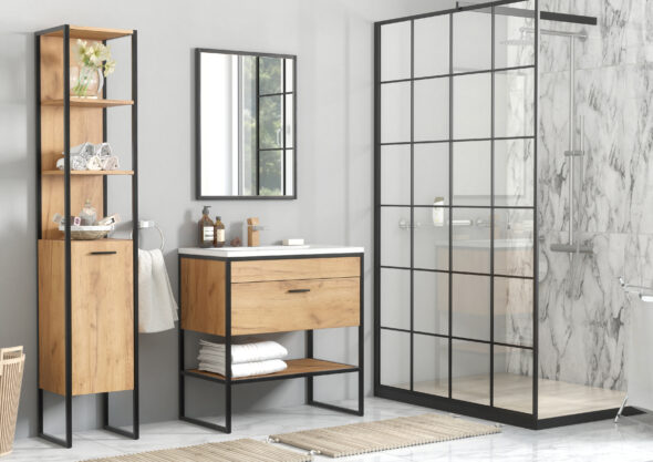 Waschbeckenunterschrank 80 cm, 1 Schublade – Bild 4