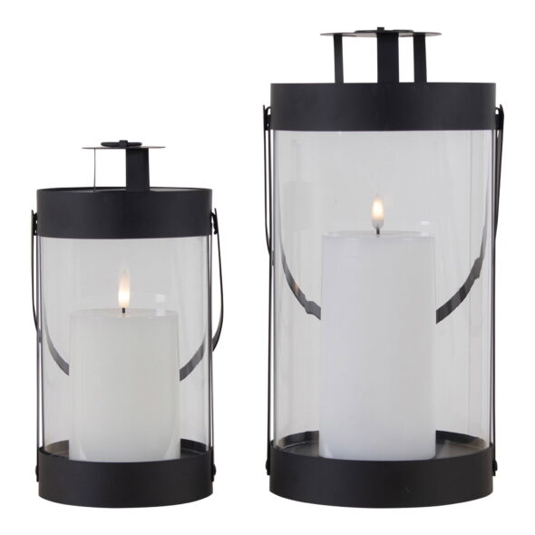 House Nordic - Bondi Lanterns - Laternen, Stahl/Glas, schwarz, 2er-Set – Bild 4