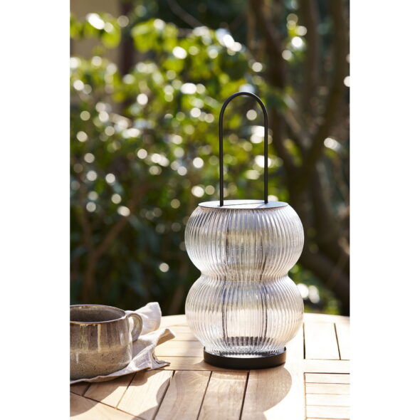 House Nordic - Lucena Lantern - Laterne, Metall/Glas, schwarz – Bild 2