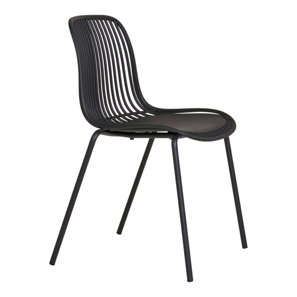 House Nordic - Branson Dining Chair - Esszimmerstuhl, Polypropylen, stapelbar, schwarz – Bild 4