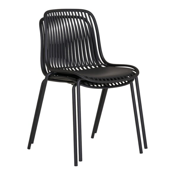 House Nordic - Branson Dining Chair - Esszimmerstuhl, Polypropylen, stapelbar, schwarz – Bild 7