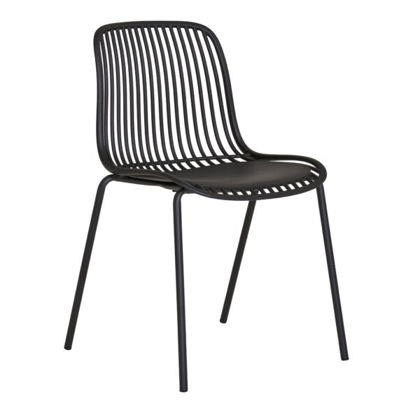 House Nordic - Branson Dining Chair - Esszimmerstuhl, Polypropylen, stapelbar, schwarz