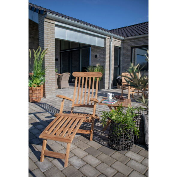 House Nordic - Arrecife Deck Chair - Liegestuhl mit verstellbarer Rückenlehne, Teak, Natur – Bild 6