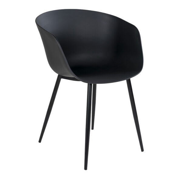 House Nordic - Roda Dining Chair – Esszimmerstuhl, schwarz mit schwarzen Beinen