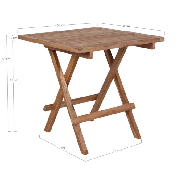 House Nordic - Bilbao Beistelltisch - Beistelltisch, Teak, Natur, 50x50x50 cm – Bild 7