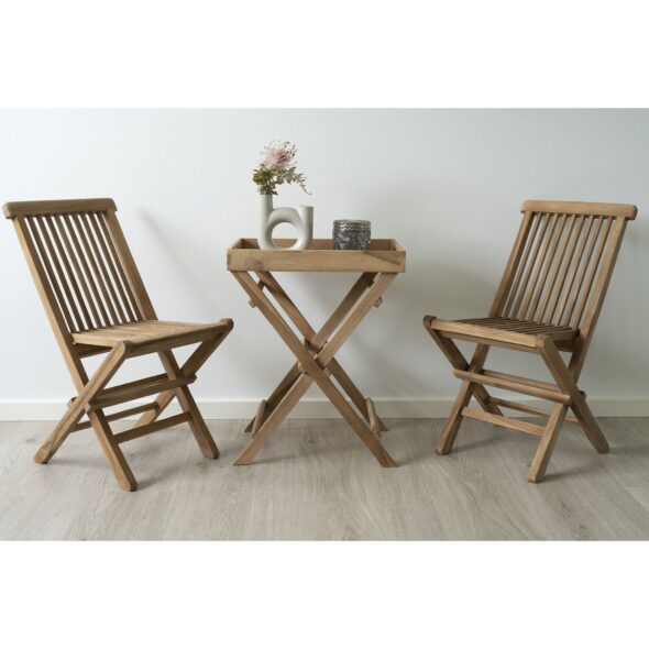 House Nordic - Ronda Tray Table - Tabletttisch, Teak, Natur, 29x39x49,5 cm – Bild 2
