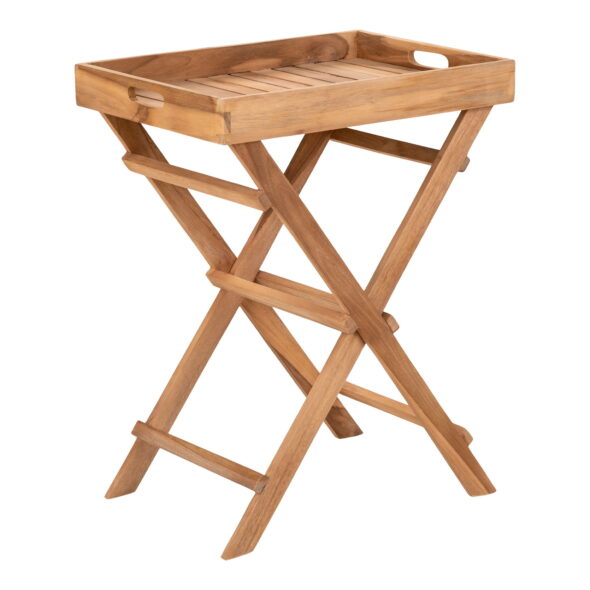 House Nordic - Ronda Tray Table - Tabletttisch, Teak, Natur, 29x39x49,5 cm