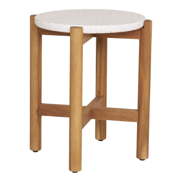 House Nordic - Terracina Beistelltisch – Beistelltisch, Akazie/Terrazzo, Natur ø37x46 cm