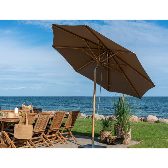 House Nordic - Austin Parasol – Sonnenschirm mit Neigung, Holzstange, Sand, ø300 cm – Bild 2