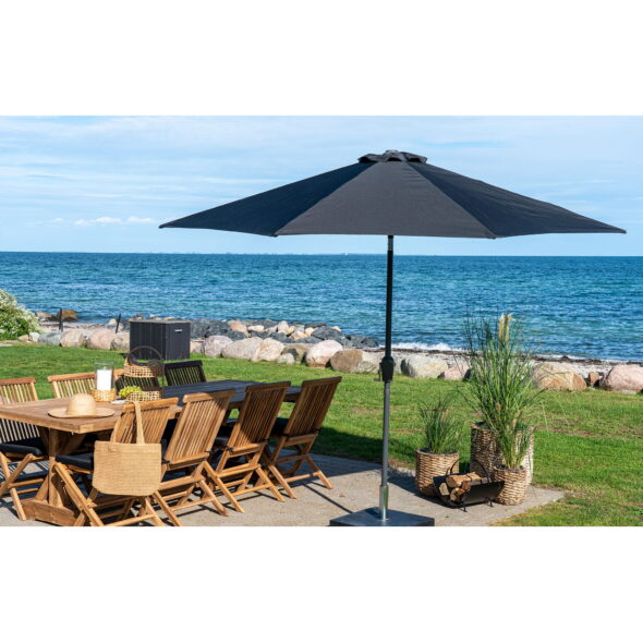 House Nordic - Houston Parasol – Sonnenschirm mit Kurbel und Neigung, Metallstange, schwarz, ø300 cm – Bild 2